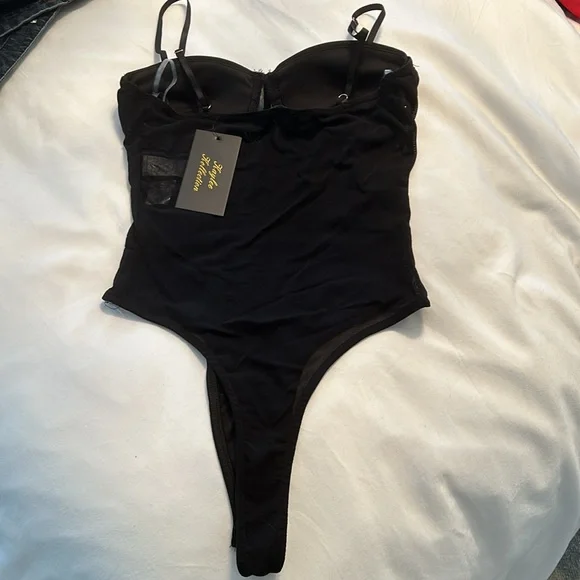 New with tags black thing bodysuit with adjustable straps - Picture 4 of 4
